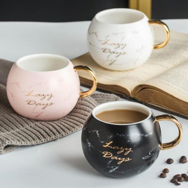 Coffee Mug with Gold 530ML Ceramic