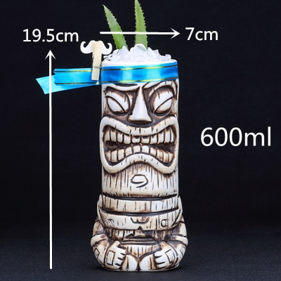 450ml Ceramic Tiki Mug Creative Porcelain Beer Wine Mug
