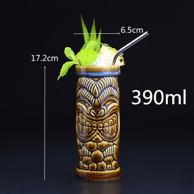 450ml Ceramic Tiki Mug Creative Porcelain Beer Wine Mug