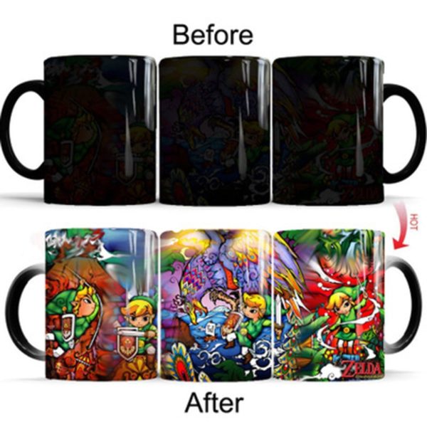 Zelda Coffee Mug For Game Boy Color Changing Mug 350ml Magic Ceramic Heat Reveal Novelty Gift for Friends