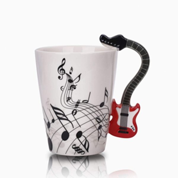 250 ml Creative Mug Coffee Cup Music Note Mug Violin Guitar Saxophone Handle Tea Milk Piano Stave Cups Novelty Gifts For Kids