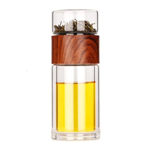 Portable Double Wall Glass Tea Mug Coffee Travel Cup Infuser Drink Bottle Tumbler Drinkware Eco-Friendly