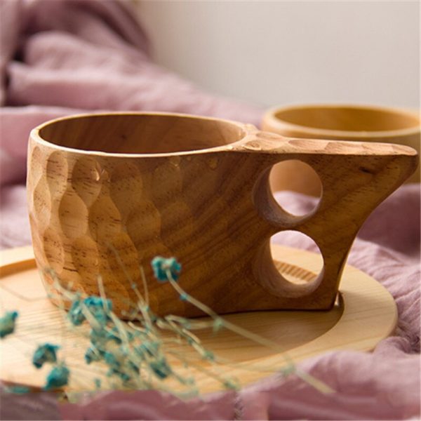 Japanese-style Wood Coffee Mug Portable Rubber Wooden Tea Milk Cups Drinking Mugs Drinkware Handmade Juice Lemon Teacup Gift