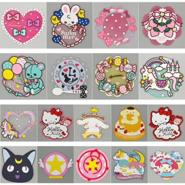 18styles Cartoon Non-slip cup coaster placemat for dining table Silicone Cup Drinks Holder Mat Tableware cup coaster placemat