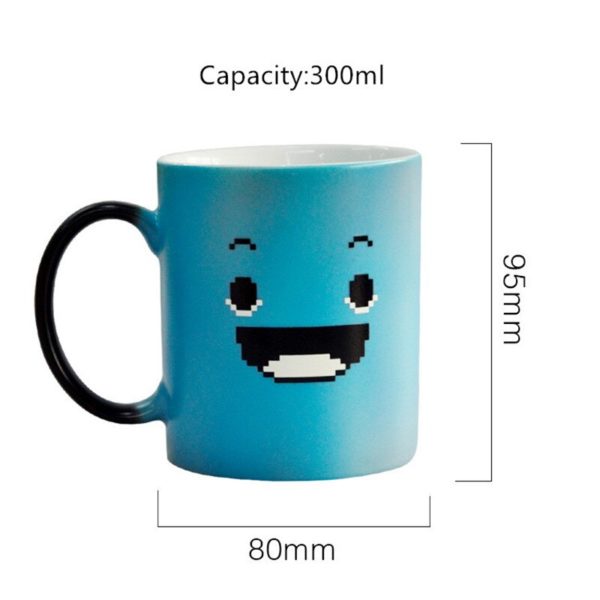 Creative Blue Smile Magic Mug Color Changing Cup Coffee Tea Milk Handle Cup Novelty Gifts 300ml