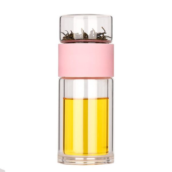 Portable Double Wall Glass Tea Mug Coffee Travel Cup Infuser Drink Bottle Tumbler Drinkware Eco-Friendly