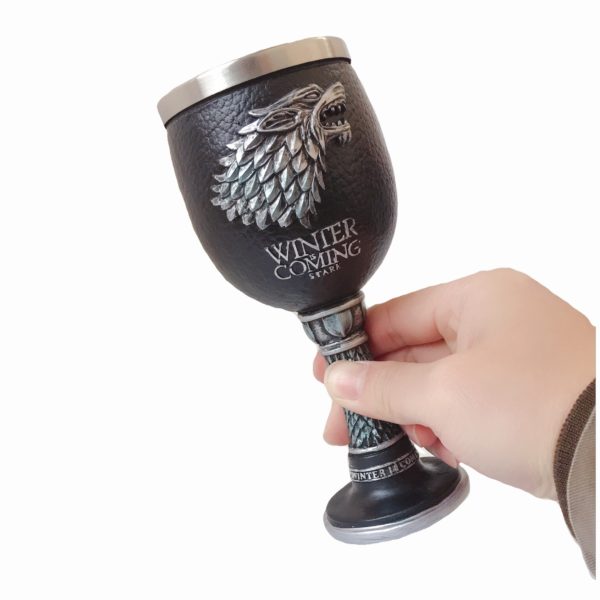 3D Dragon Wolf Map Dragon Throne King Resin Stainless Steel Goblets Coffee Mugs Drinkware Medieval Tankard